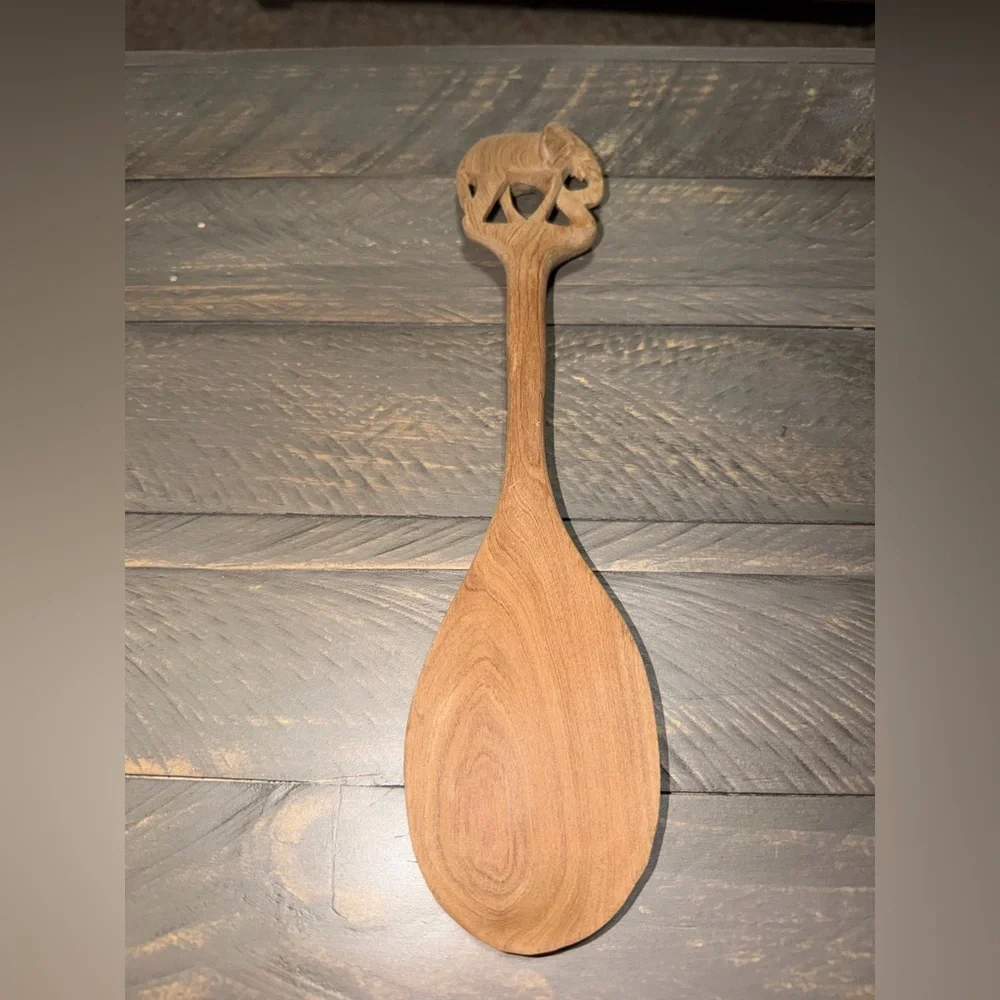 Elegant‎ Brown Wooden Serving Spoon, elephant spoon, kitchen, cooking